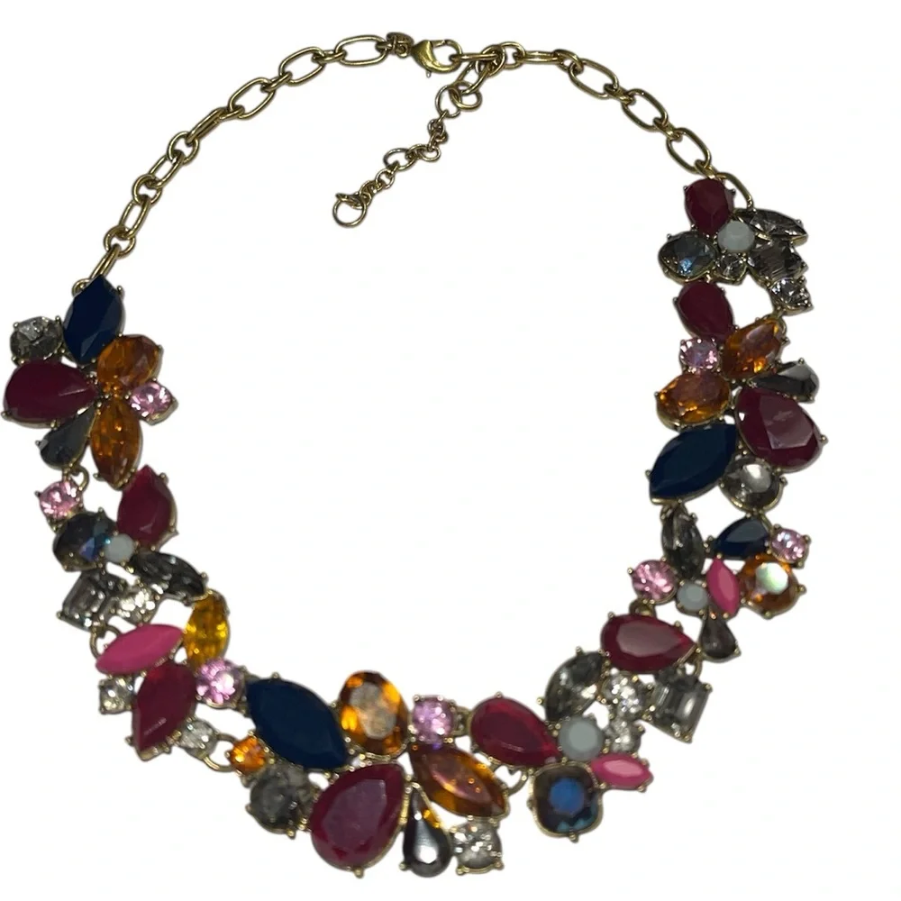 J.Crew Multi-Color Jeweled Bib Statement Necklace - Picture 5 of 7